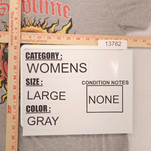 Sublime Casual Graphic Crew Neck Short Sleeve T Shirt Womens Size Large L Gray - Picture 7 of 9
